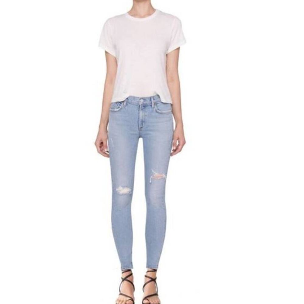 Agolde Mid Rise Skinny Ankle Sophie Jeans Size 26 Women's Shrine Wash